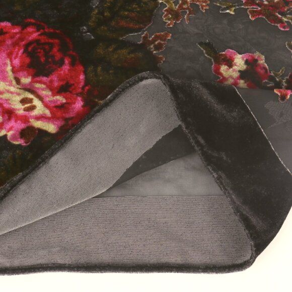 Romantic Black Rose Velvet Burnout Kimono Shawl, Boho Fall Cardigan - Picture 6 of 7